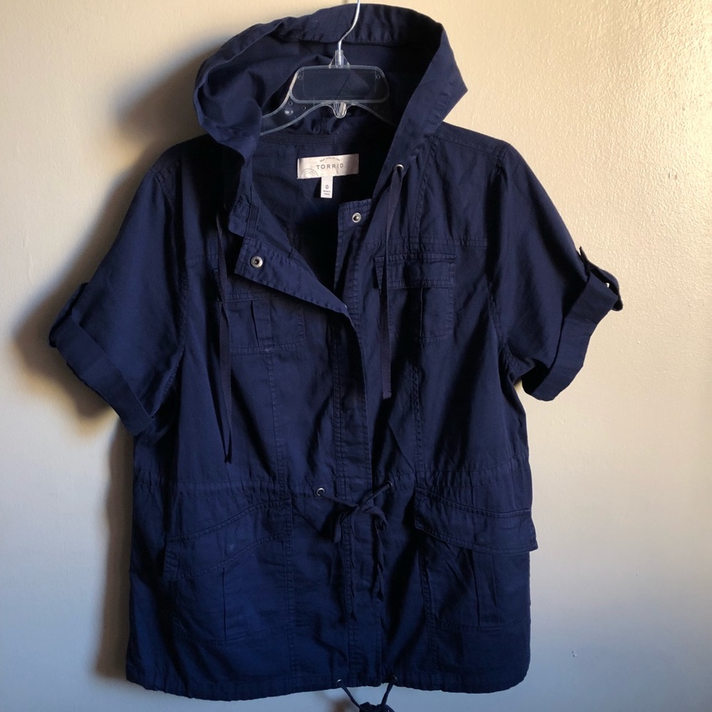 Torrid Navy Anorak Short Sleeve Jacket